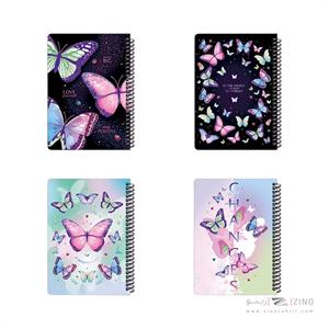 دفتر100برگ وزیری سیمی جلد سخت لانگو سری پروانه کد860